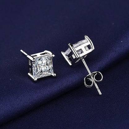 925 Sterling Silver Crystal Stud Earrings