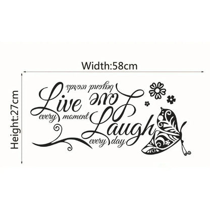 Butterfly Wall Art Vinyl Stickers - Live Laugh Love