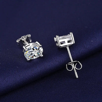 925 Sterling Silver Crystal Stud Earrings