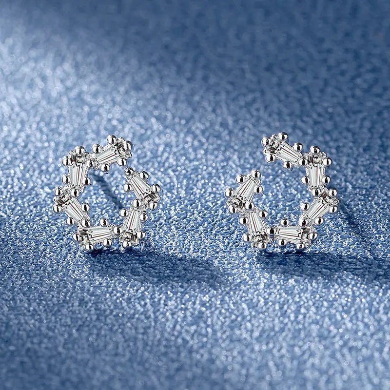 925 Sterling Silver Crystal Stud Earrings