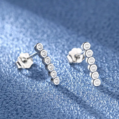 925 Sterling Silver Crystal Stud Earrings