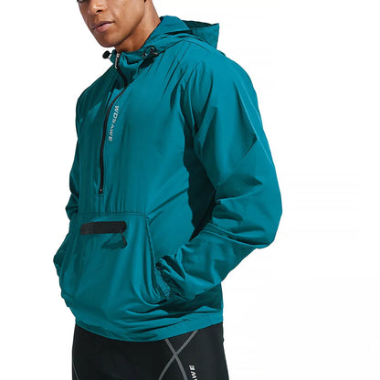 Men's Hooded Fleece Waterproof Cycling Jacket.