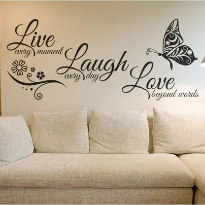 Butterfly Wall Art Vinyl Stickers - Live Laugh Love