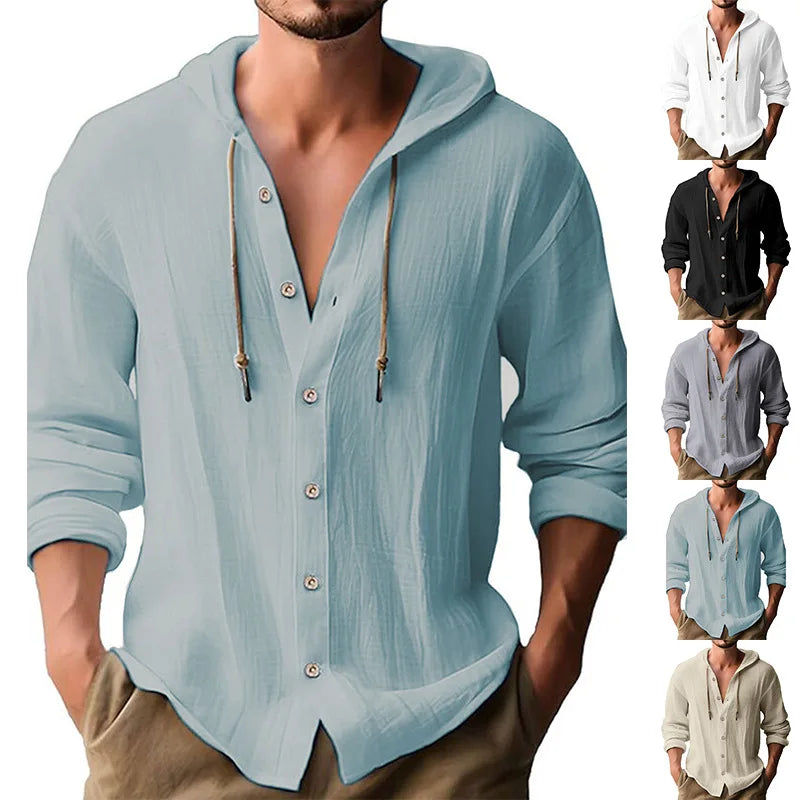 linen cardigan hoodie