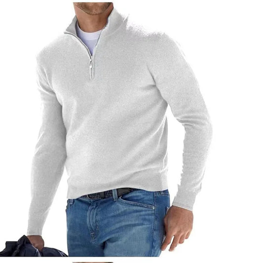 Half Zip Slim Fit V-neck Sweater.