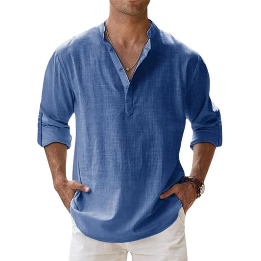 Long Sleeve Linen Beach Shirt