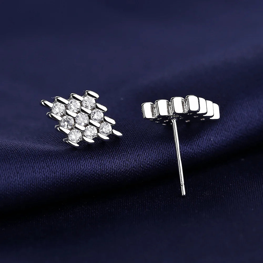 925 Sterling Silver Crystal Stud Earrings