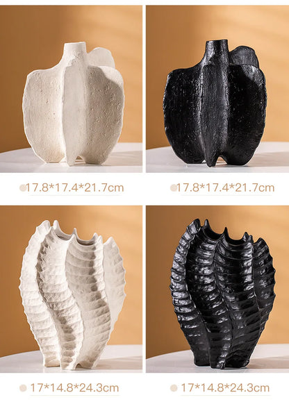 European-style Ceramic Vase - Unique Decorative Ornamental Seashell Vase