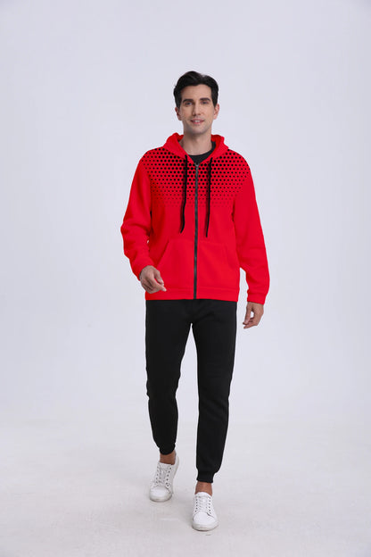 Men's Zip Up Graphic Print Sport Hoodie