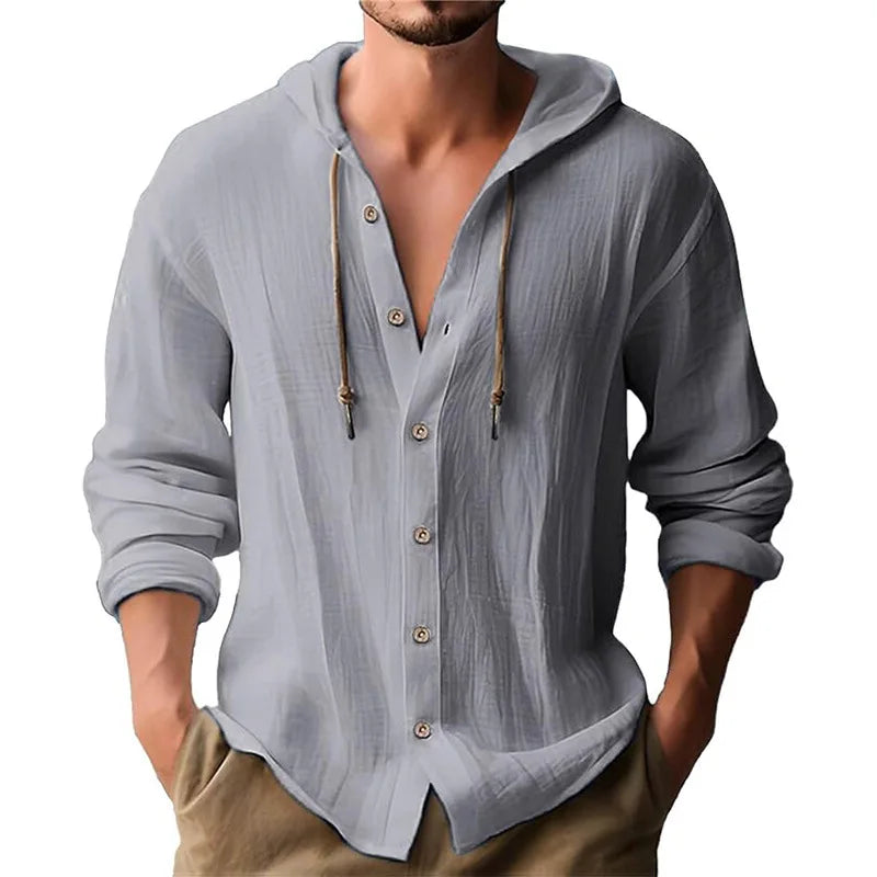 linen cardigan hoodie