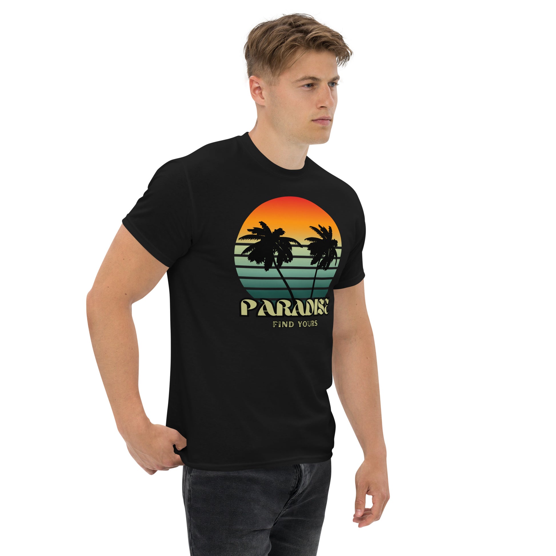 Find you tropical island paradise vacation shirt.