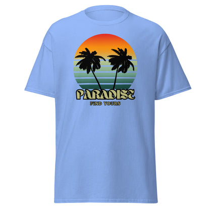 Find you tropical island paradise vacation shirt.