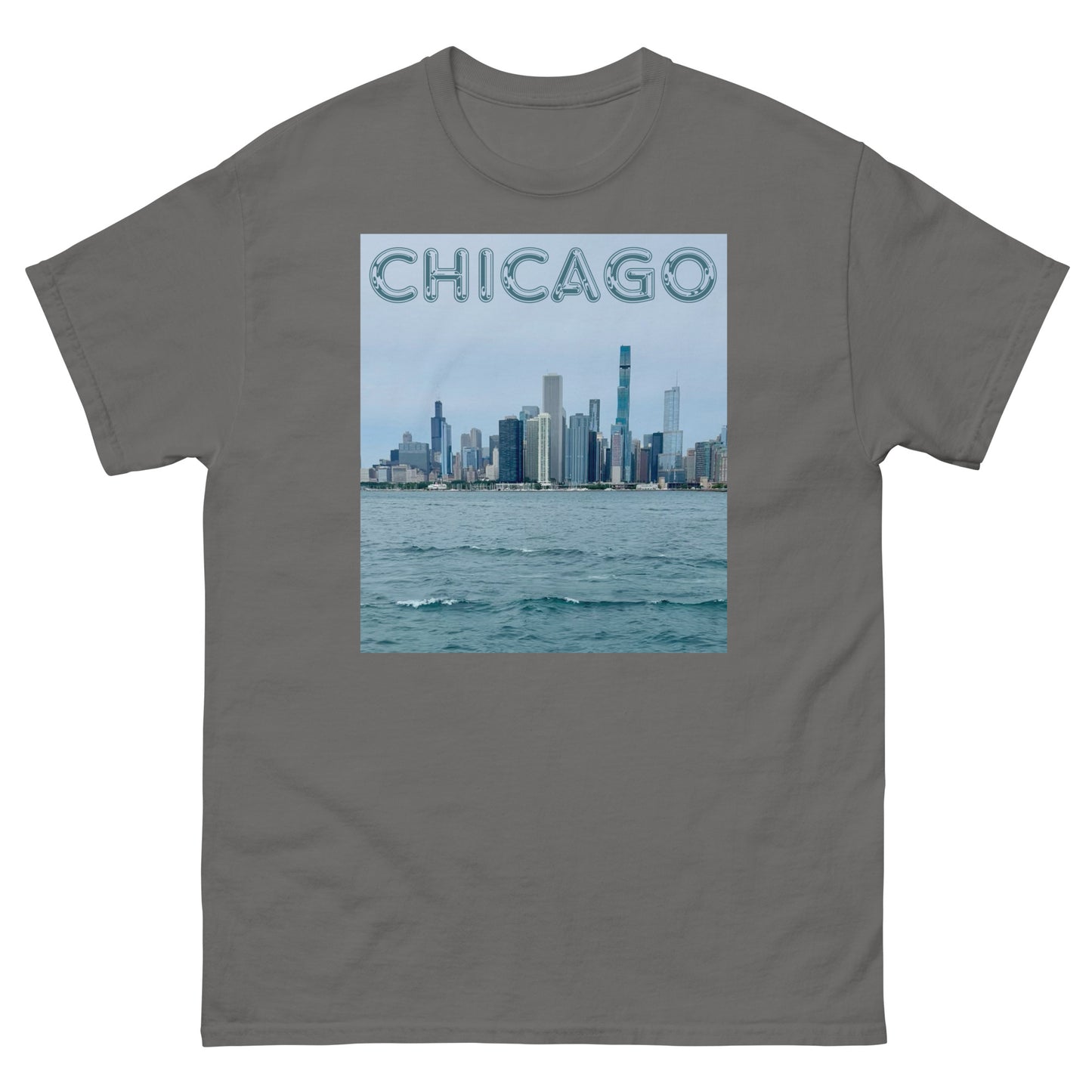 Chicago Skyline off of Lake Michigan Chitown shirt.