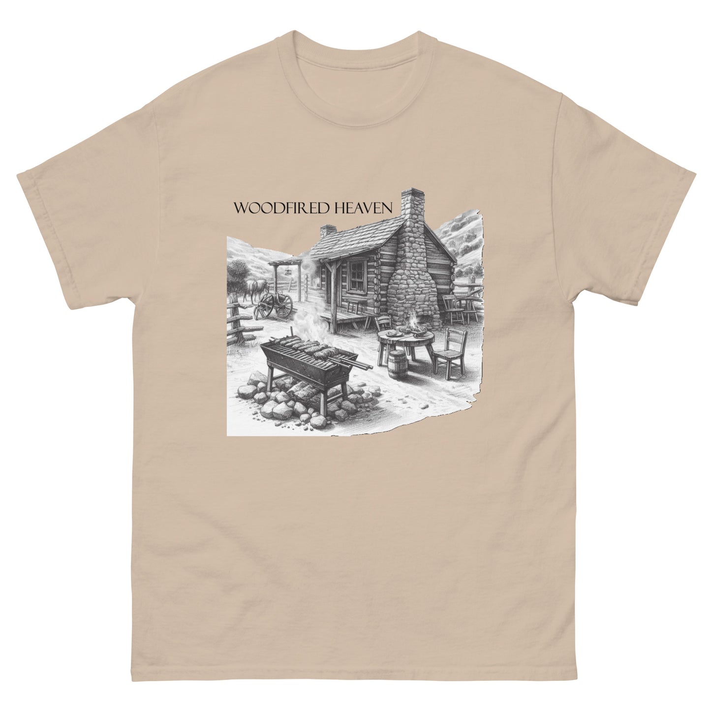 Woodfired Heaven classic smoke grilled shirt.