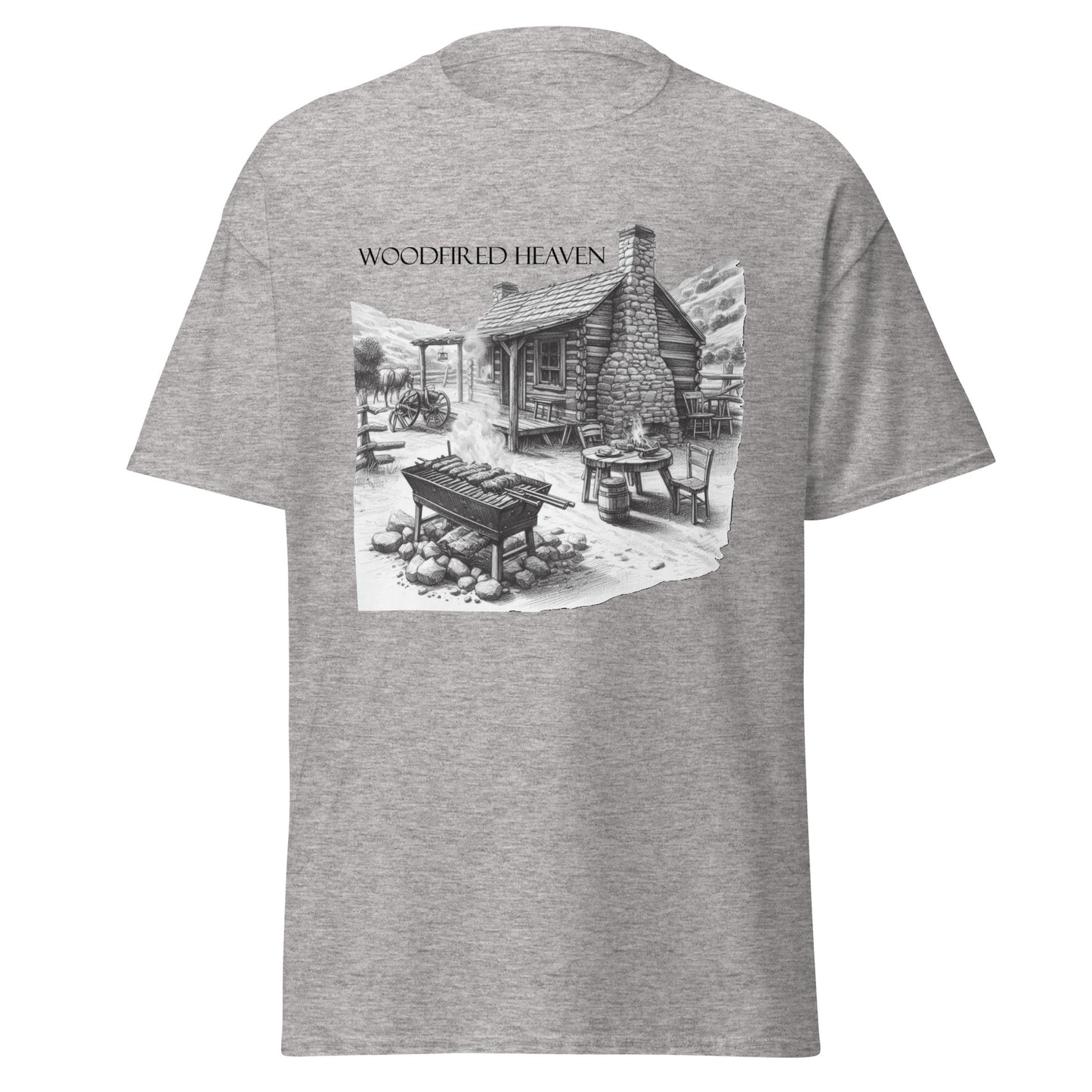 Woodfired Heaven classic smoke grilled shirt.