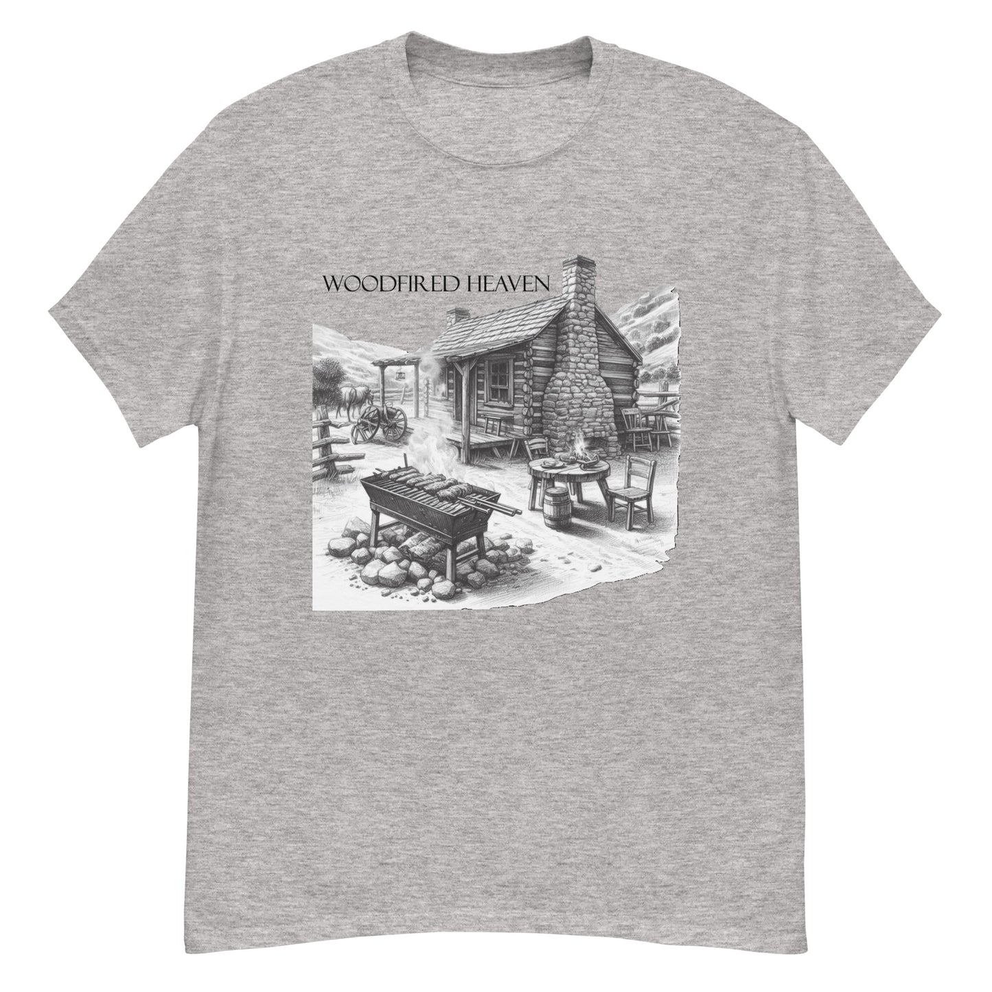 Woodfired Heaven classic smoke grilled shirt.