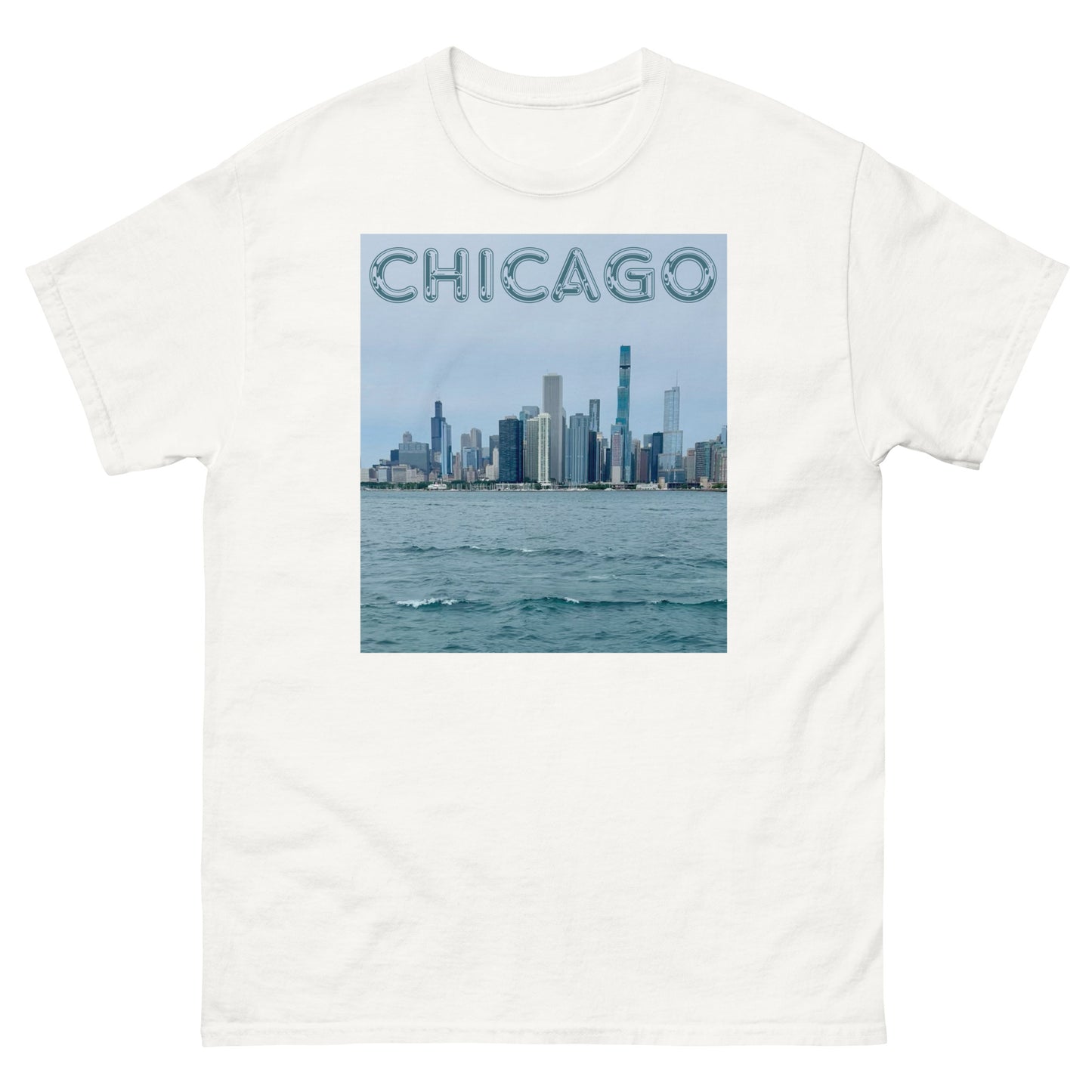 Chicago Skyline off of Lake Michigan Chitown shirt.