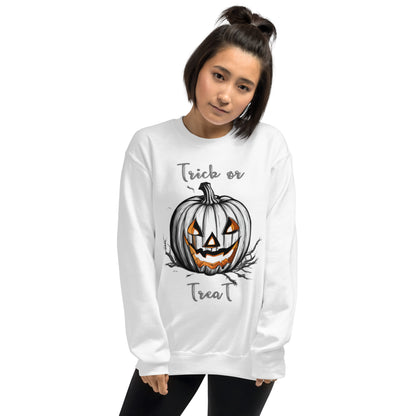 Halloween trick or treat sweatshirt, happy halloween.