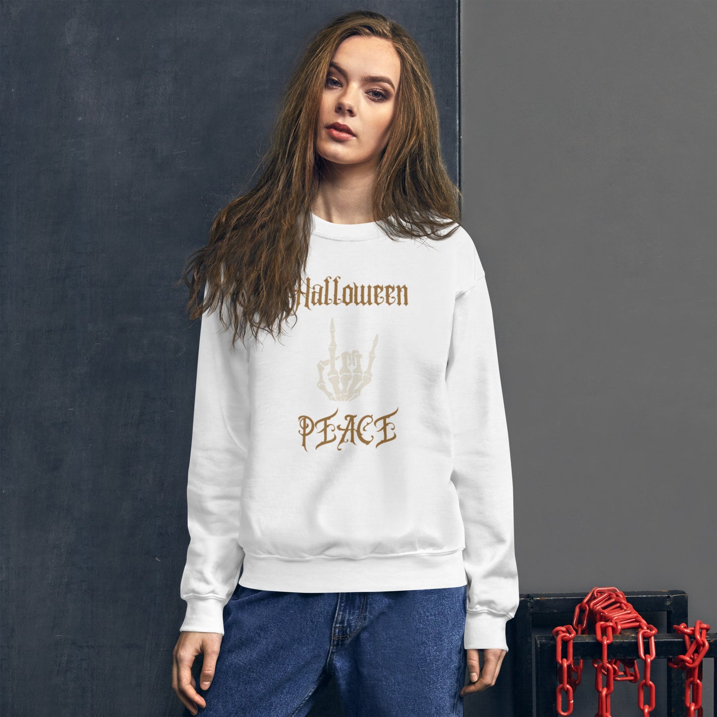 Halloween Peace Sweatshirt, Happy Halloween.